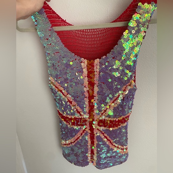 Sequin Union Jack Tank Top - Picture 5 of 7